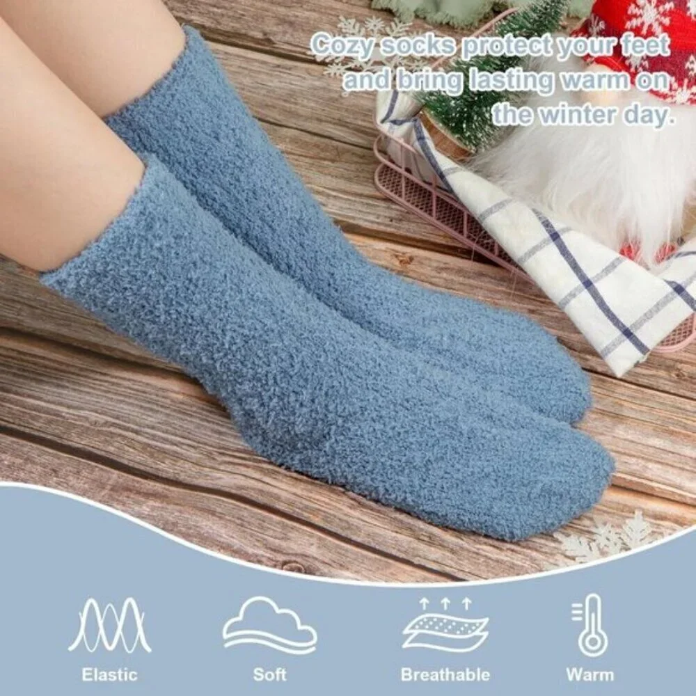 7-Pair Women’s Fuzzy Socks Cozy Warm Fluffy Christmas Gift Set